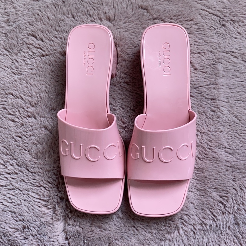 Rubber Slide Heeled Sandal